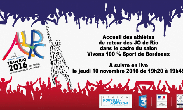 Les champions de RIO célébrés le 10 novembre au Salon VIVONS Sport de Bordeaux