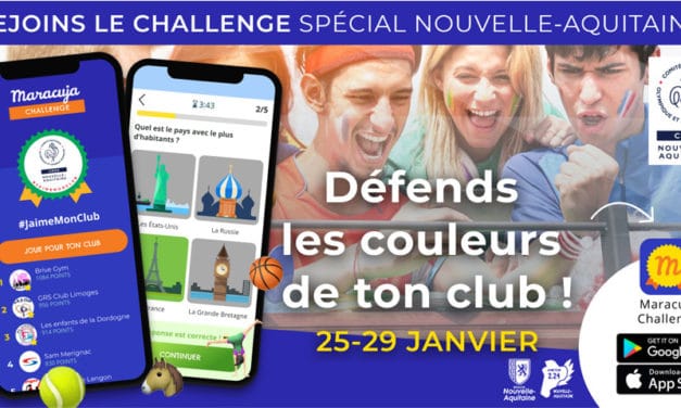 Le CROS Nouvelle-Aquitaine, lance un Challenge digital #JaimeMonClub du 25 au 29 janvier