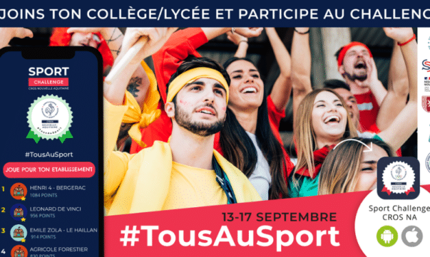 Le CROS et l’UNSS lancent le Challenge #TousAuSport du 13 au 17 septembre