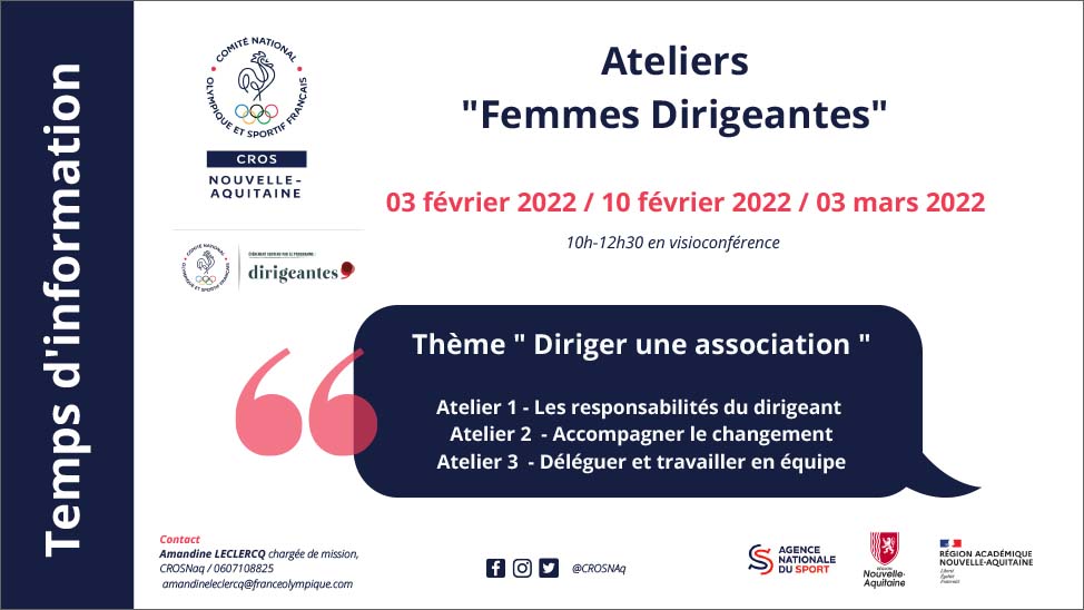 Les rendez-vous 2022 du réseau “ Femmes Dirigeantes “ animé par le CROS