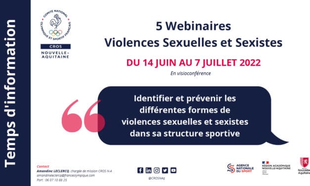 Inscrivez-vous aux 5 webinaires sur les violences sexuelles et sexistes de juin à juillet