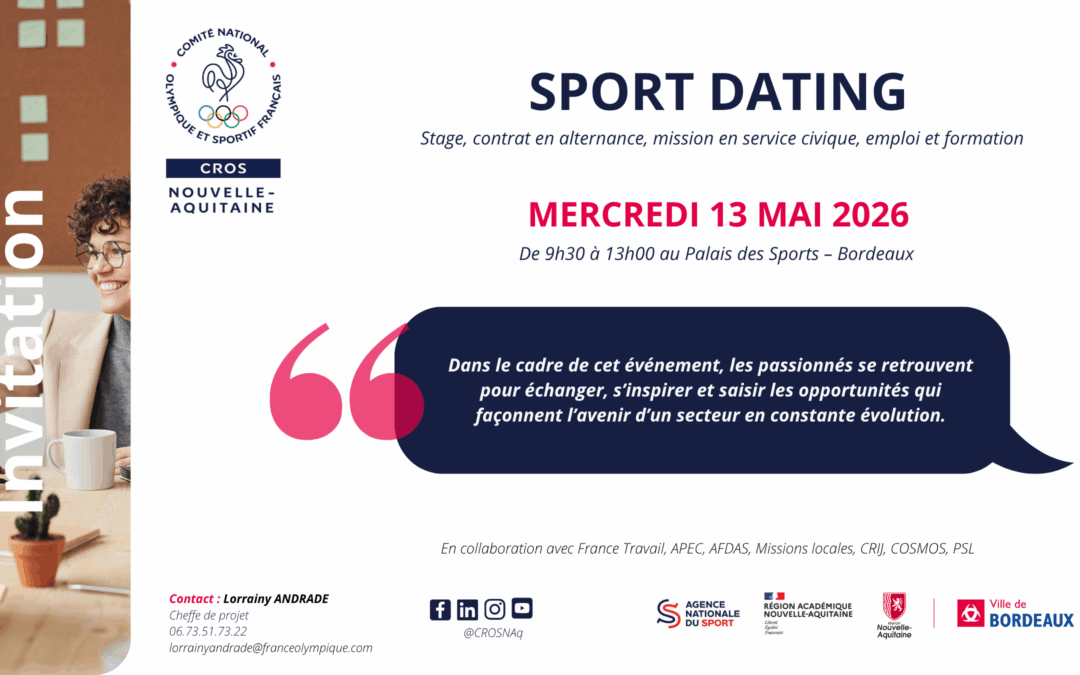 Le Sport Dating du CROS Nouvelle-Aquitaine revient à Bordeaux !